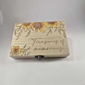 wooden keepsake Memories Of Love box Cards sunflowers "Treasures of memories